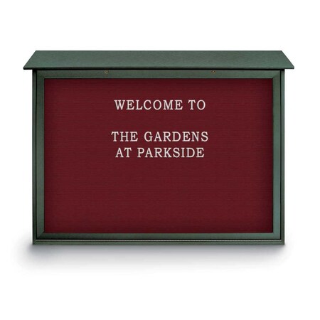 United Visual Products Outdoor Enclosed Combo Board, 48"x36", Black Frame/Burgundy & Cinnabar UVCB4836ODB-BURGUN-CINNABA
